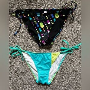 Victoria’s Secret Bundle Women’s Bikini Bottoms Polka Dots‎ & Color Block Size M